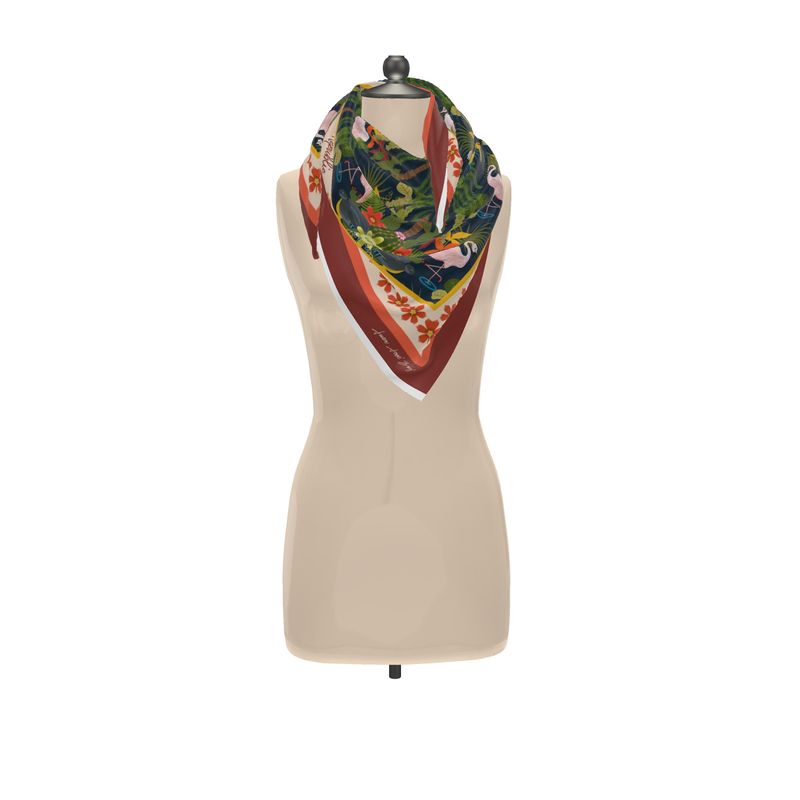 Laguna de Oviedo silk twill scarf 90x90 cm by Juanjo Báez – This Side Up Store (vista 7)