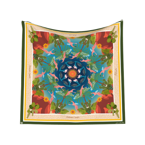 Flamingo Twist Pedernales Silk Scarf - Online Only