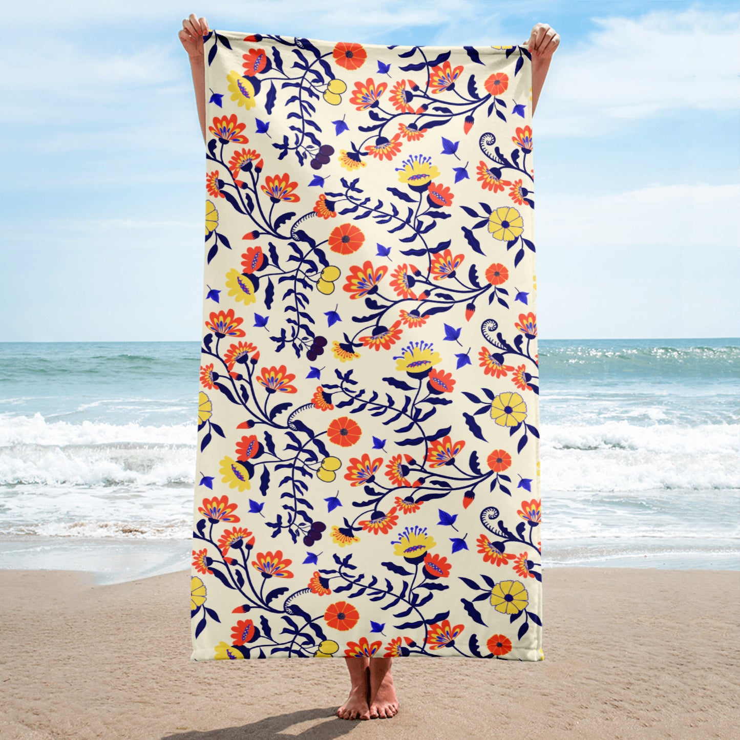 Whimsical Summer Floral Towel