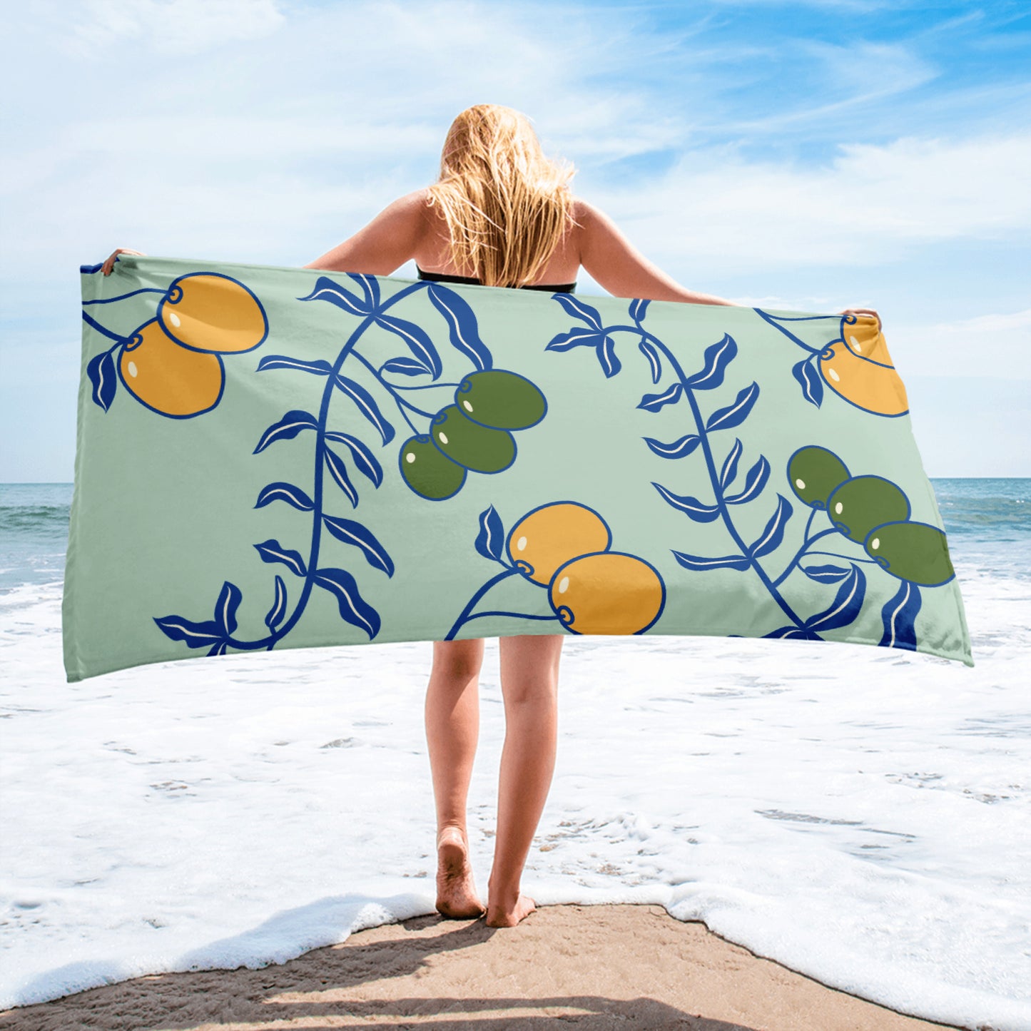 Olive Branch Super Soft Towel in Mint