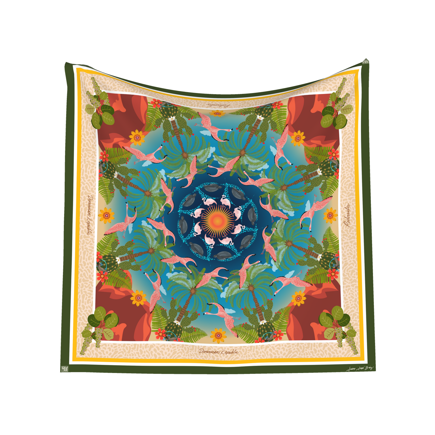 Flamingo Twist Pedernales Silk Scarf - Online Only