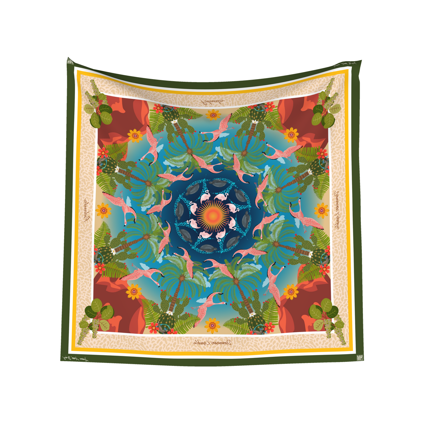 Flamingo Twist Pedernales Silk Scarf - Online Only