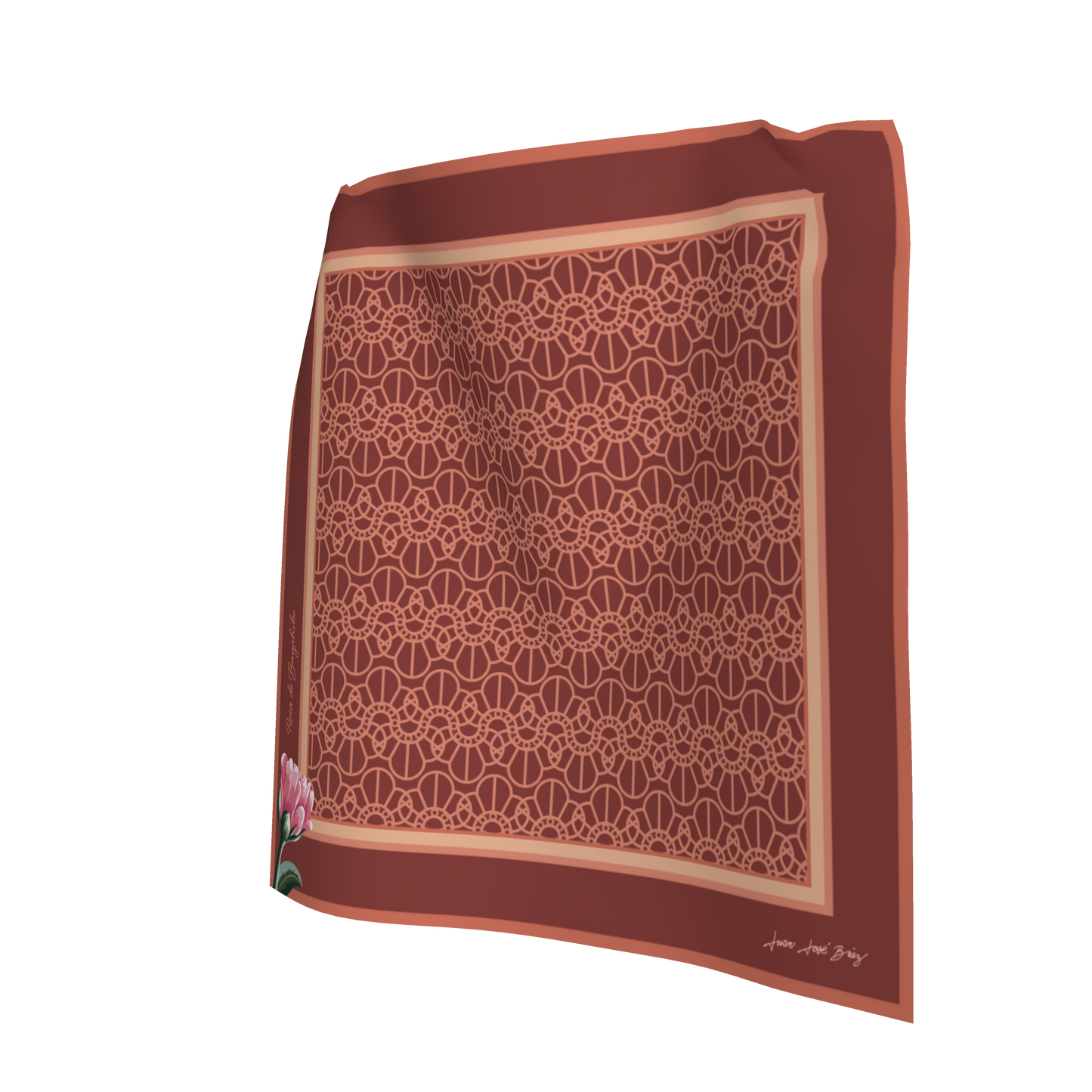 Terracotta Silence Pocket Square Silk-Cotton