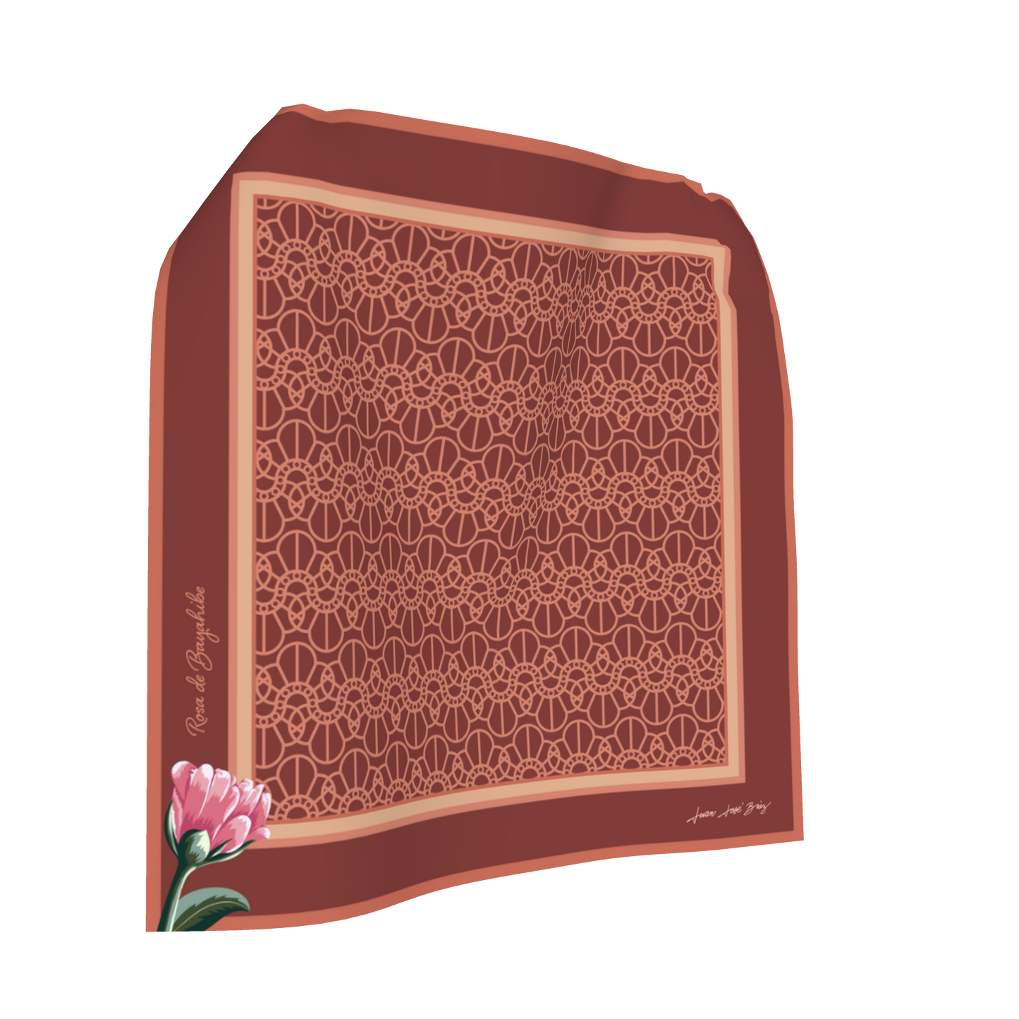 Terracotta Silence Pocket Square Silk-Cotton