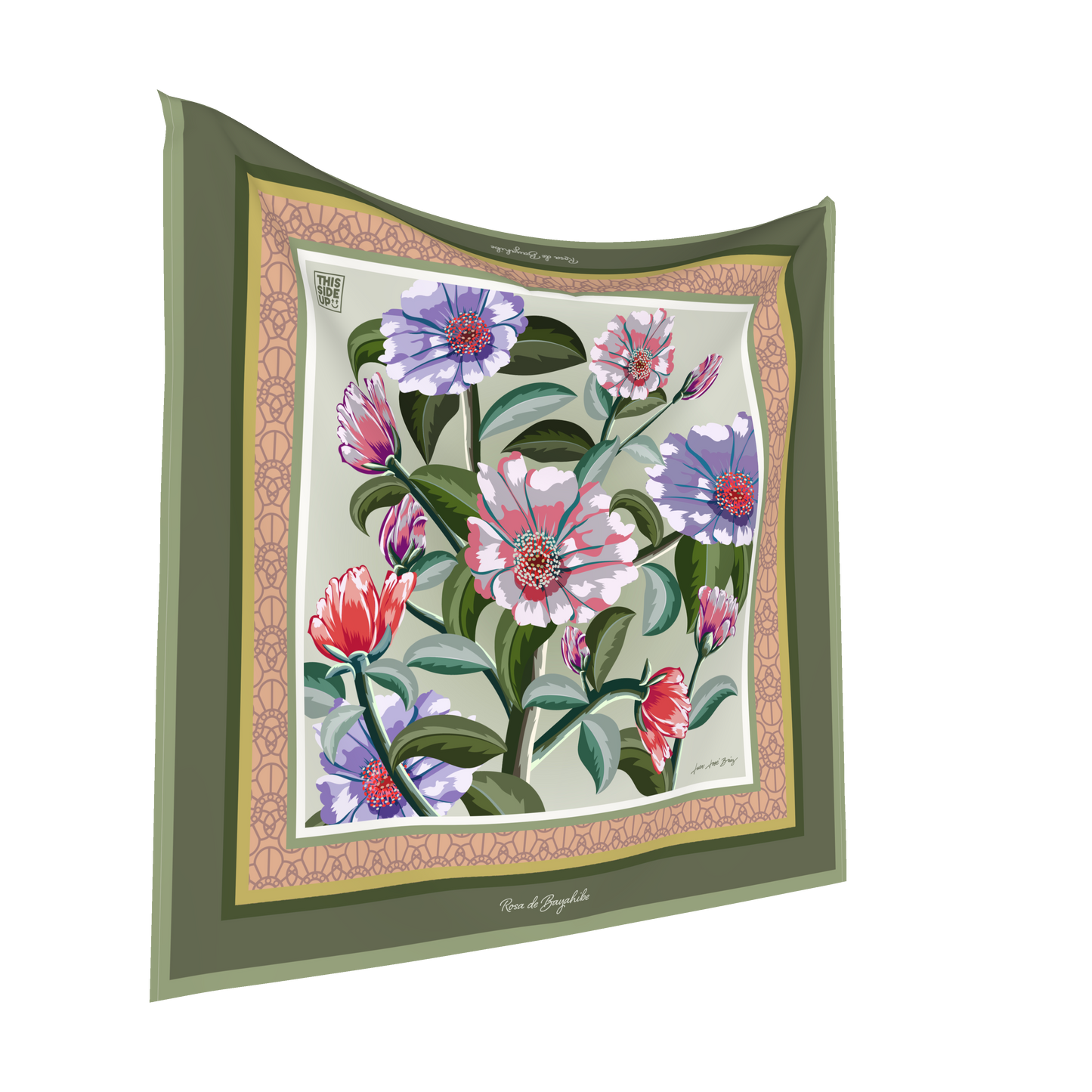 New Olivia Caribe 100% Silk Scarf
