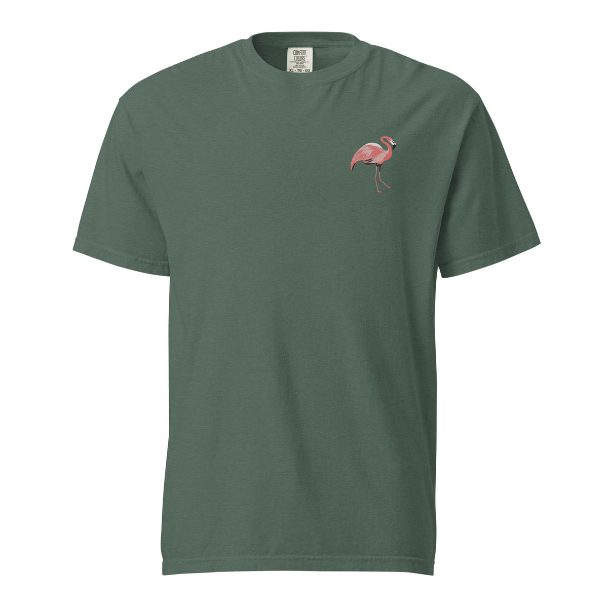 Pedernales Flamingo heavyweight T-shirt, Blue Spruce front product view