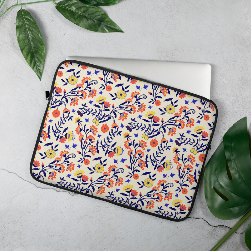 Funda para portátil con estampado floral de verano caprichoso