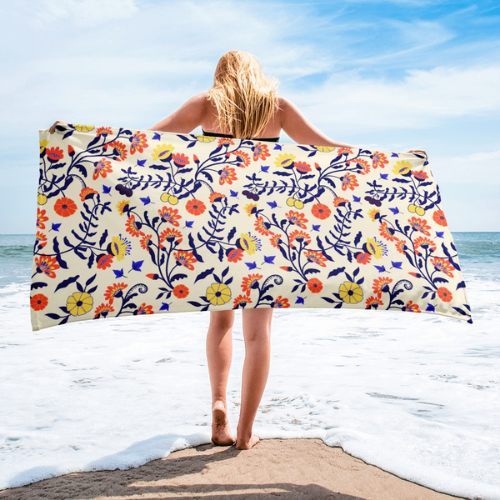 Whimsical Summer Floral Towel