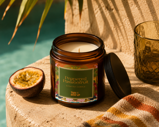 Peppered Passionfruit Amber jar soy candle