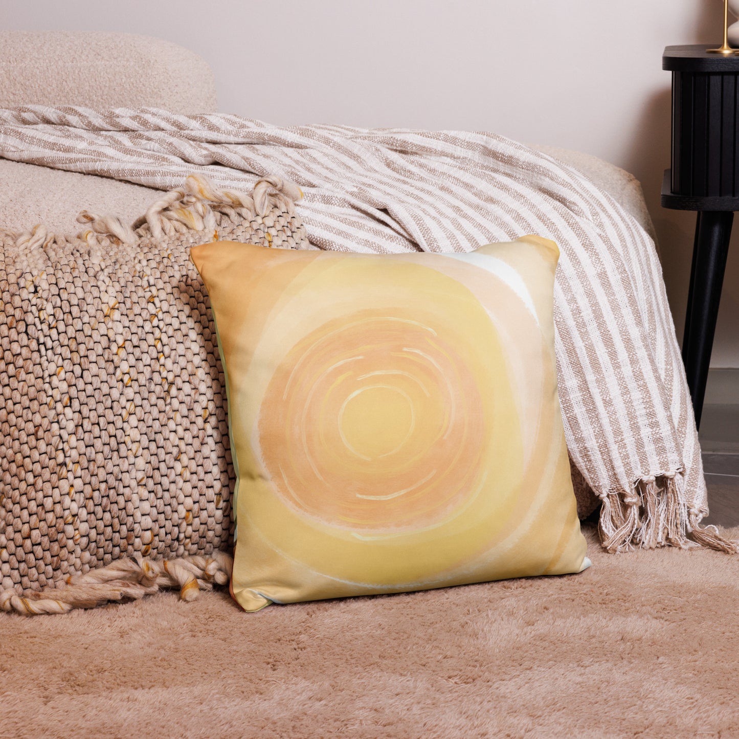 Sunshaped Yellow Accent Pillow