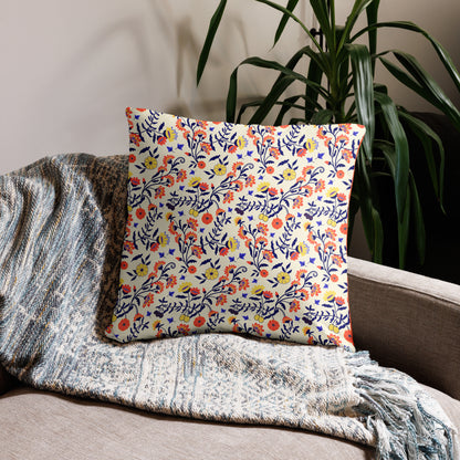 Whimsical Summer Floral Accent Pillow