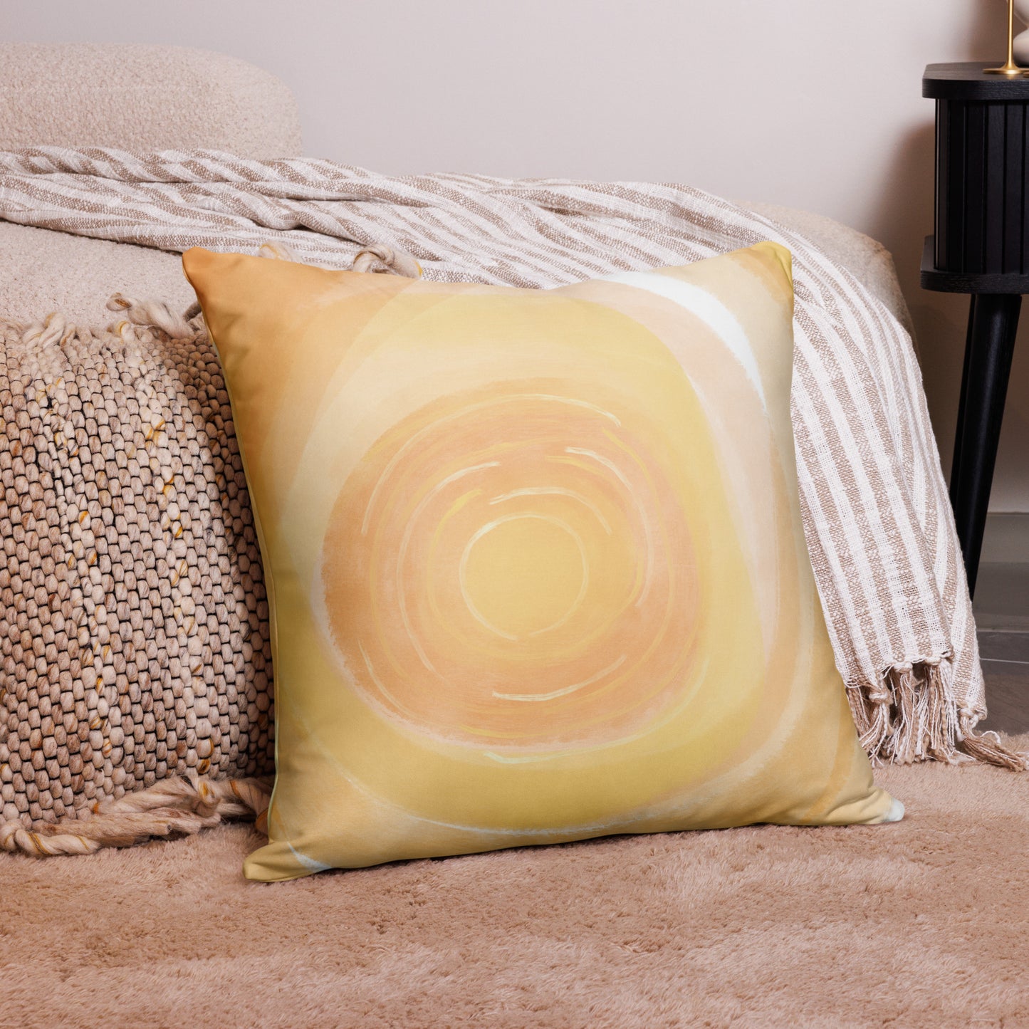 Sunshaped Yellow Accent Pillow