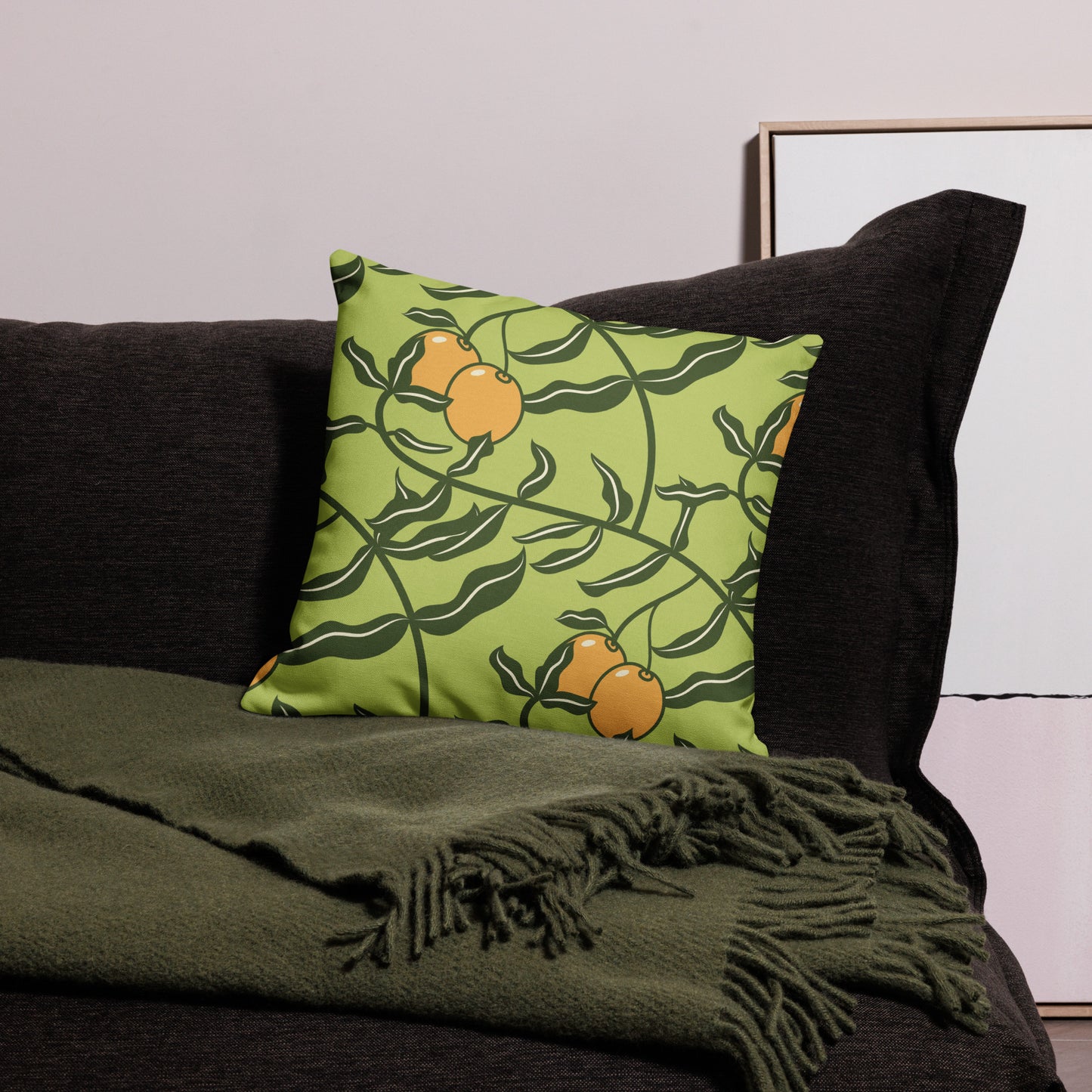 Olive Branch Willow Green Premium Pillow