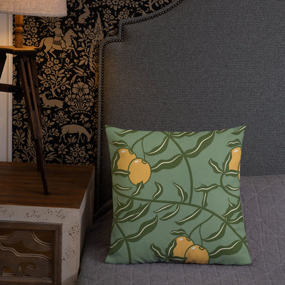 Olive Branch Amulet Green Premium Pillow