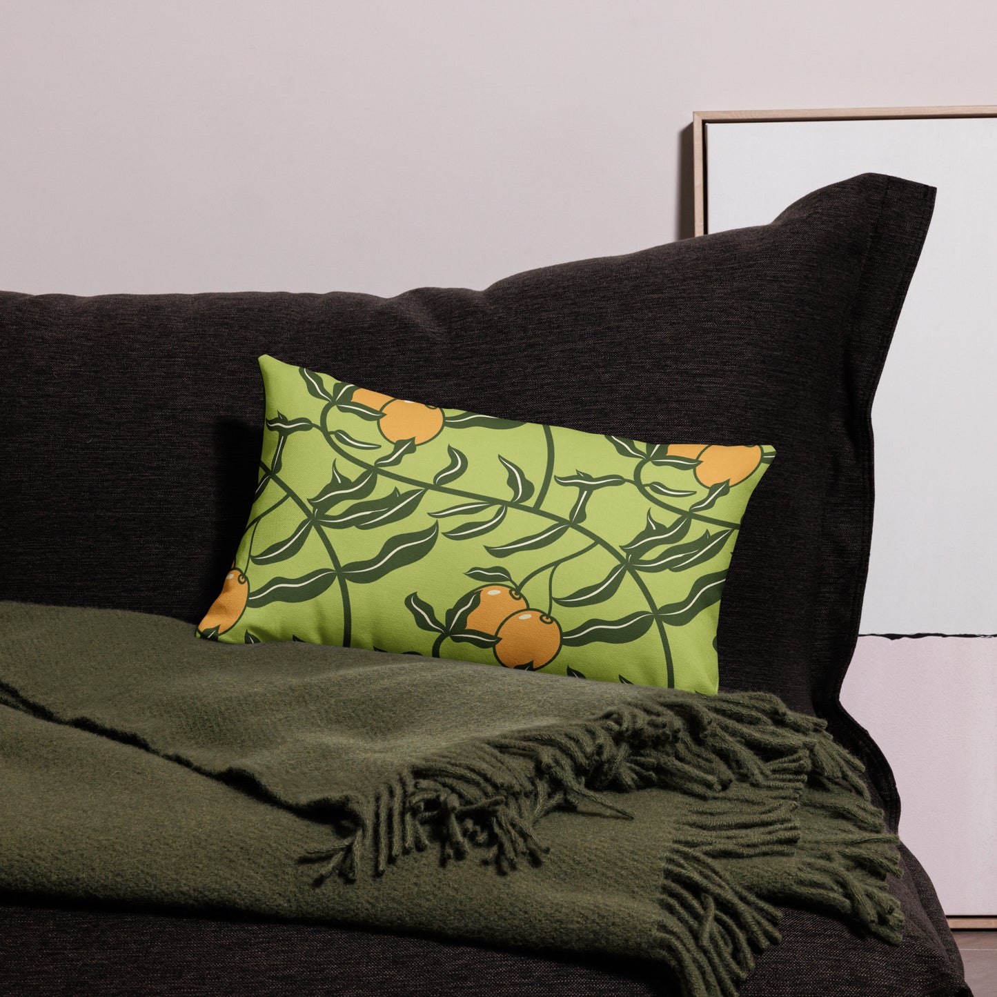 Olive Branch Willow Green Premium Pillow