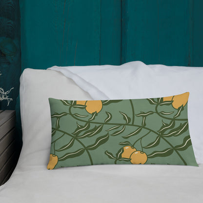 Olive Branch Amulet Green Premium Pillow