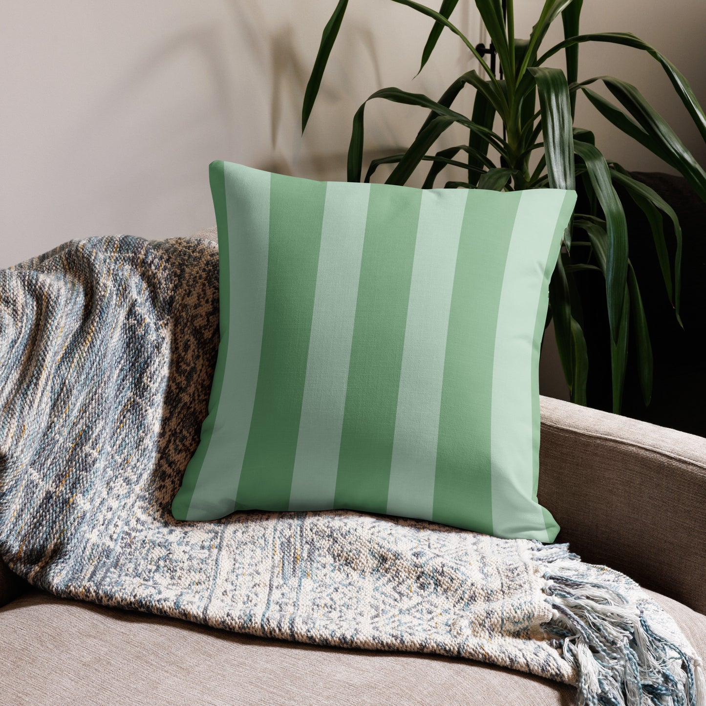 Olive Branch Dark Sea Green Premium Pillow