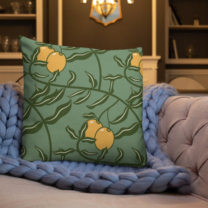 Olive Branch Amulet Green Premium Pillow