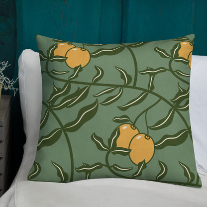 Olive Branch Amulet Green Premium Pillow