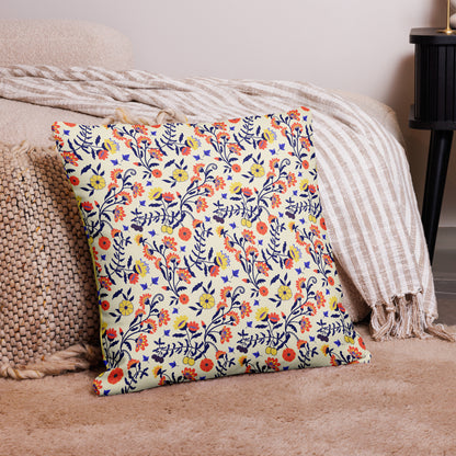 Whimsical Floral Premium Accent Pillow Case