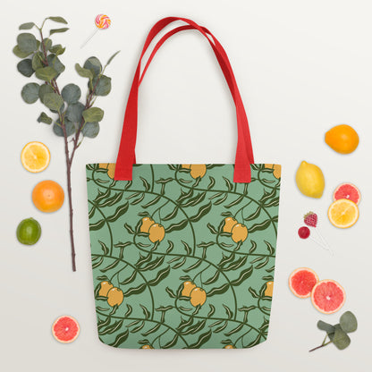 Stylish and Functional Olive Branch Pattern Tote Bag in Dark Sea Green