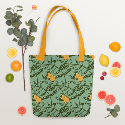 Stylish and Functional Olive Branch Pattern Tote Bag in Dark Sea Green