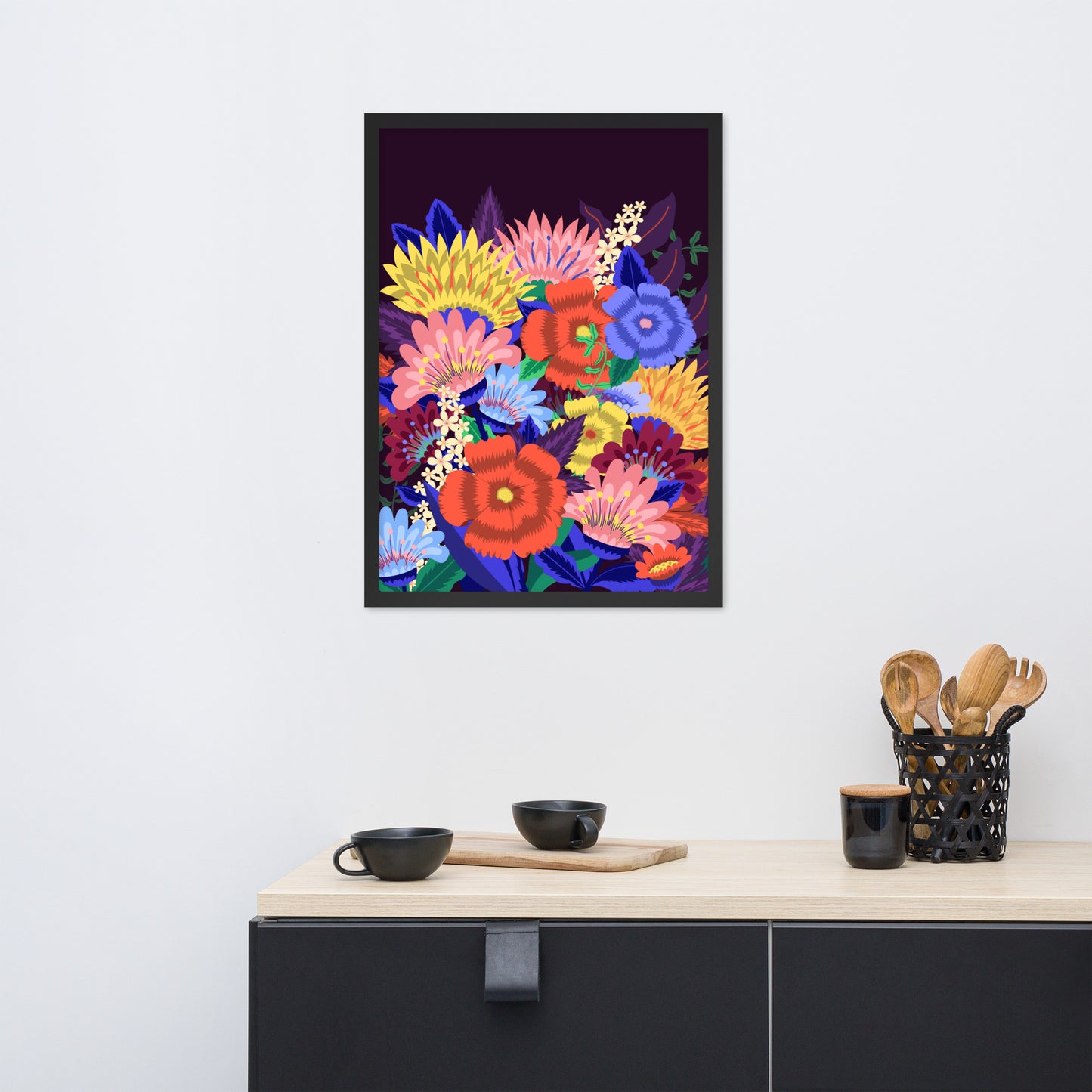 Magnificent Floral Framed Premium Matte Paper Poster (CM)