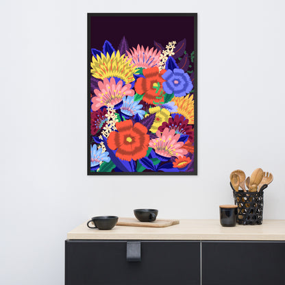 Magnificent Floral Framed Premium Matte Paper Poster (CM)