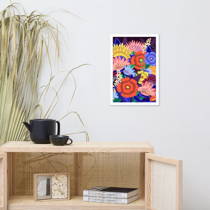 Magnificent Floral Premium Matte Paper Framed Poster