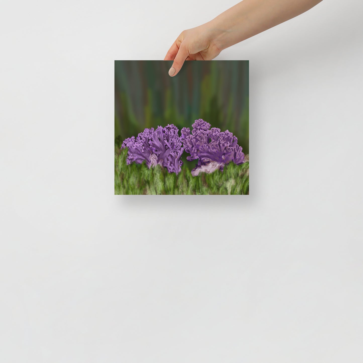 Violet Coral Mushroom Premium Paper Poster (INCHES)