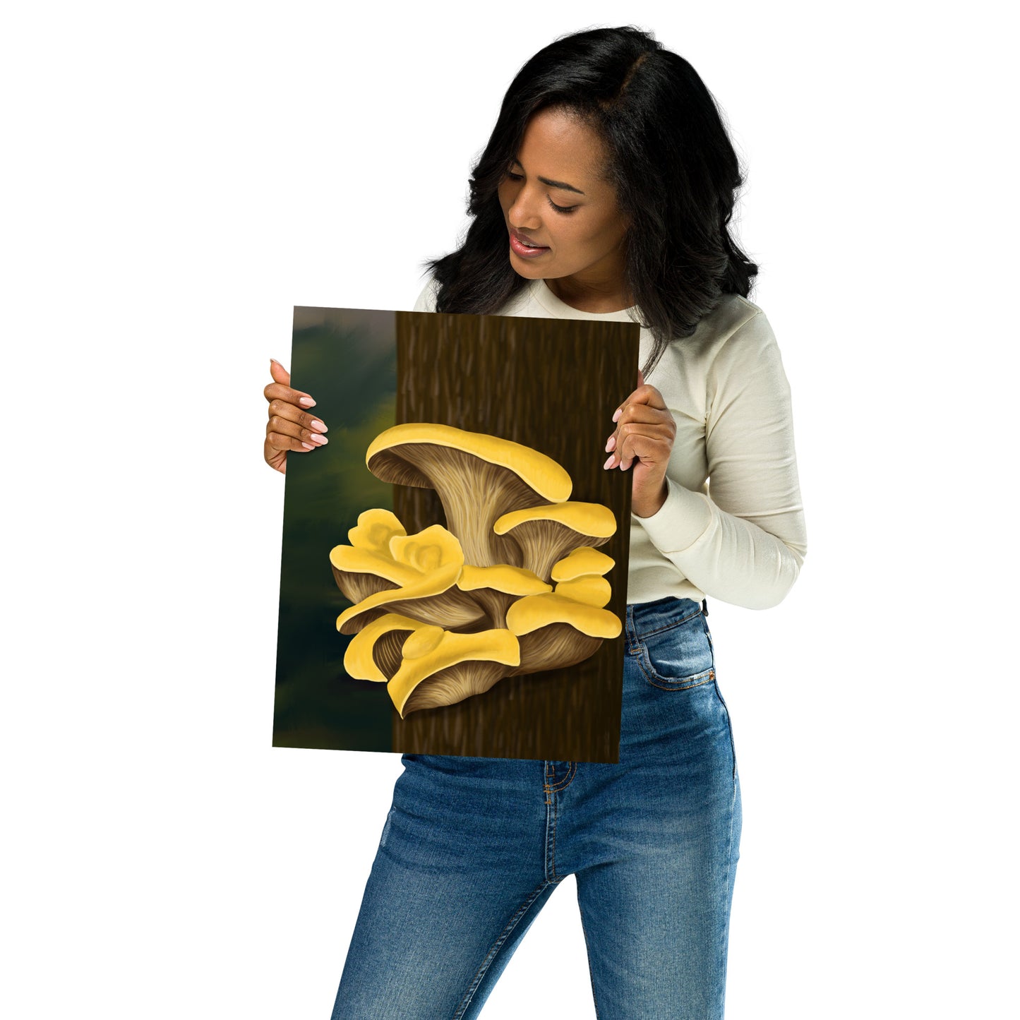 Yellow Oyster Mushroom Premium Matte Poster (Inches)