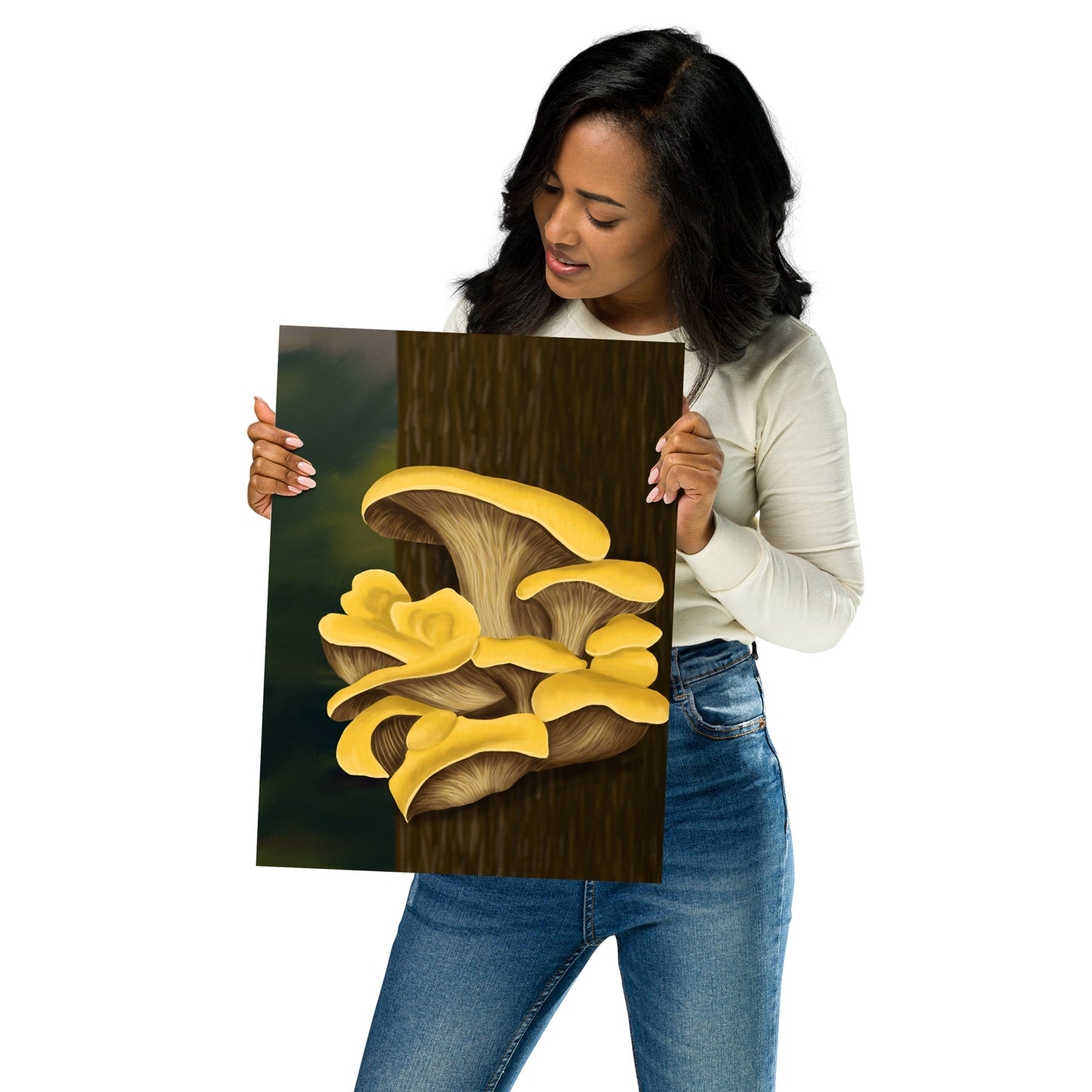 Yellow Oyster Mushroom Premium Matte Poster (Inches)