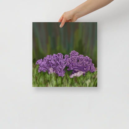 Violet Coral Mushroom Premium Paper Poster (INCHES)