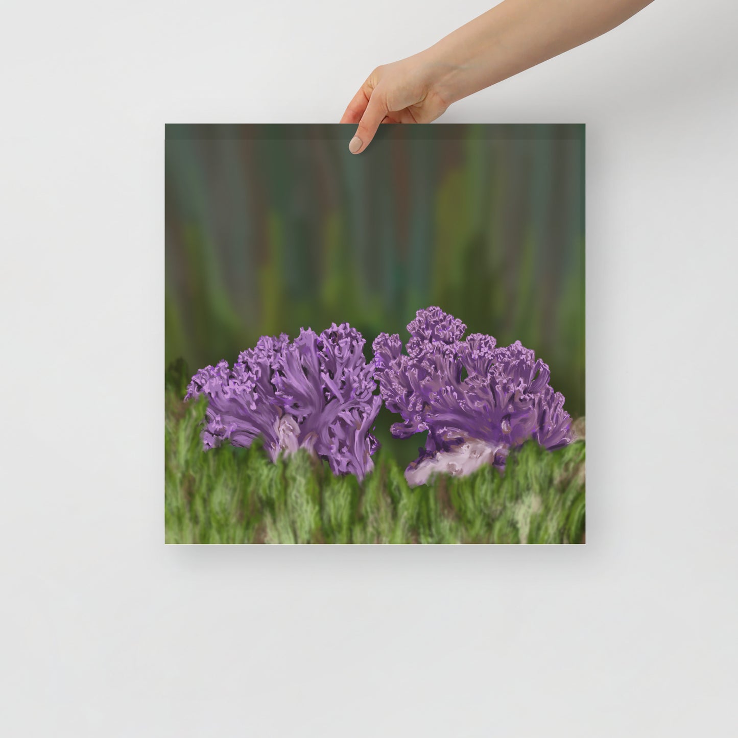 Violet Coral Mushroom Premium Paper Poster (INCHES)