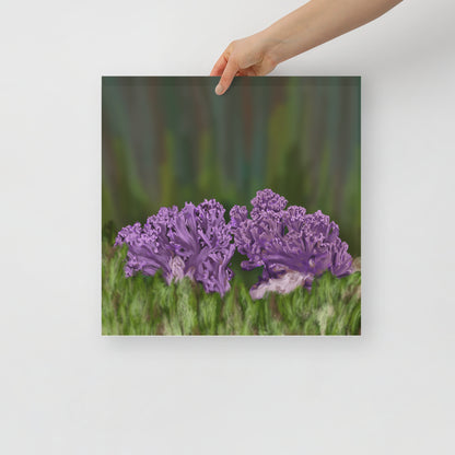 Violet Coral Mushroom Premium Paper Poster (INCHES)