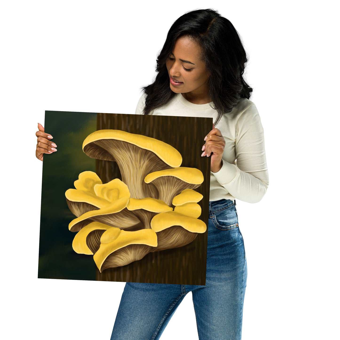 Yellow Oyster Mushroom Premium Matte Poster (Inches)