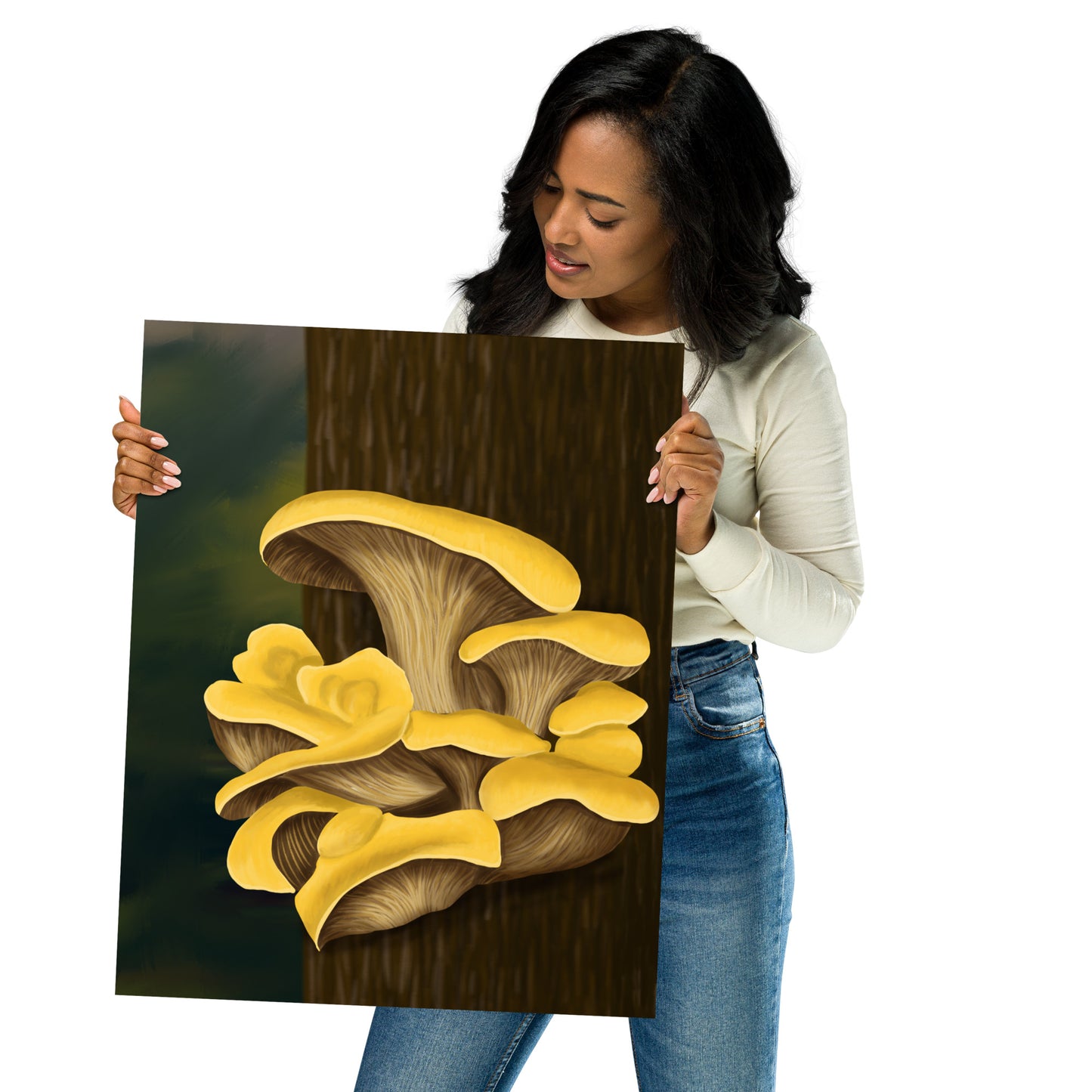 Yellow Oyster Mushroom Premium Matte Poster (Inches)