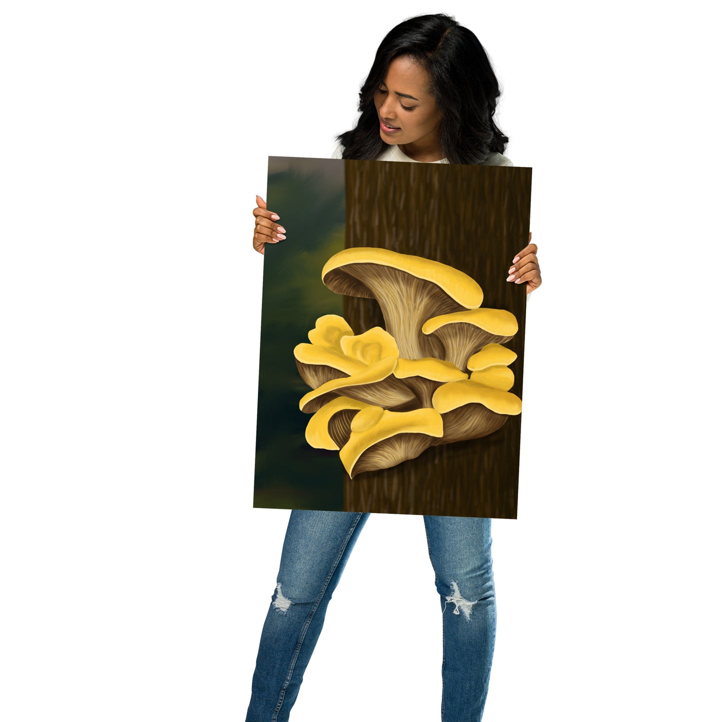 Yellow Oyster Mushroom Premium Matte Poster (Inches)