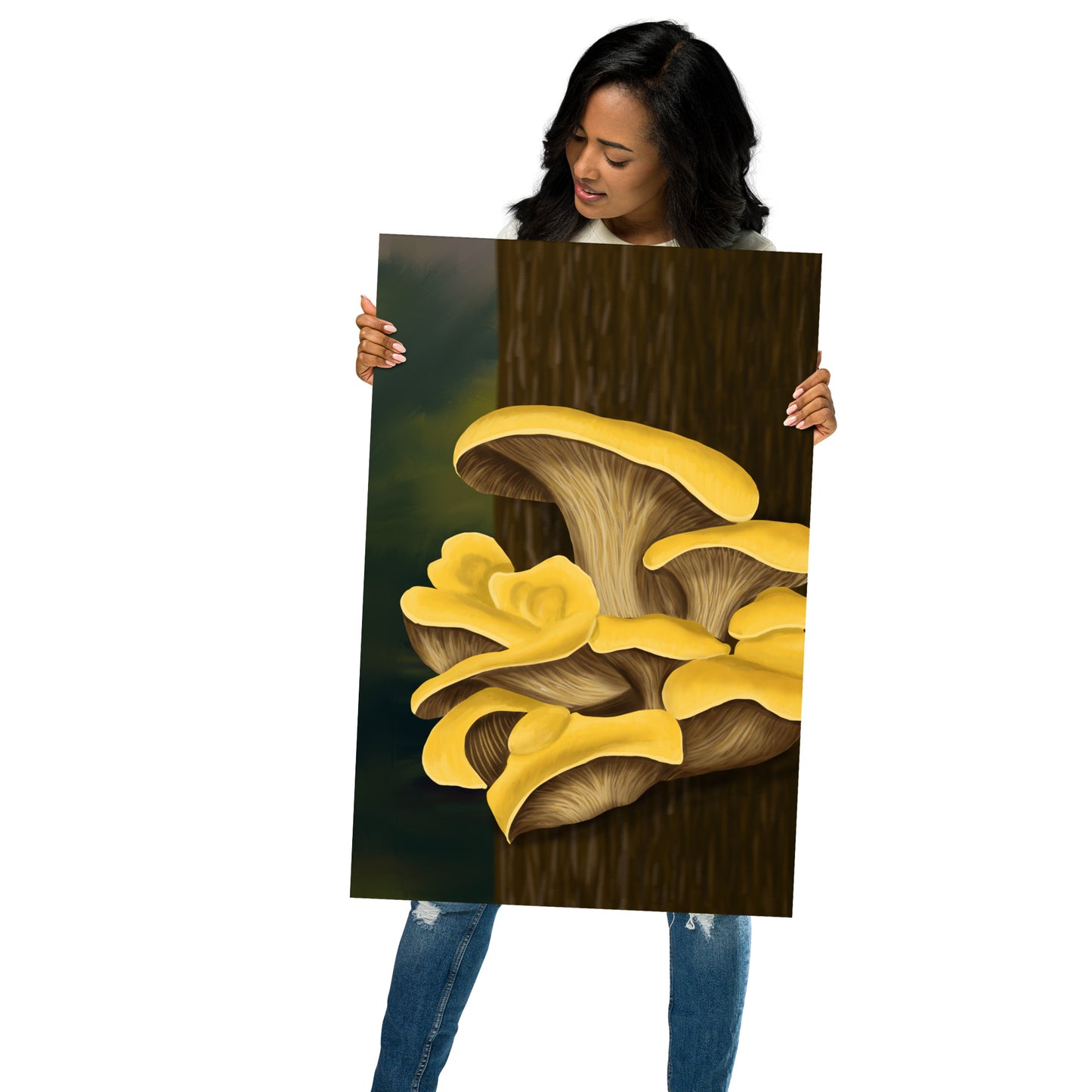 Yellow Oyster Mushroom Premium Matte Poster (Inches)