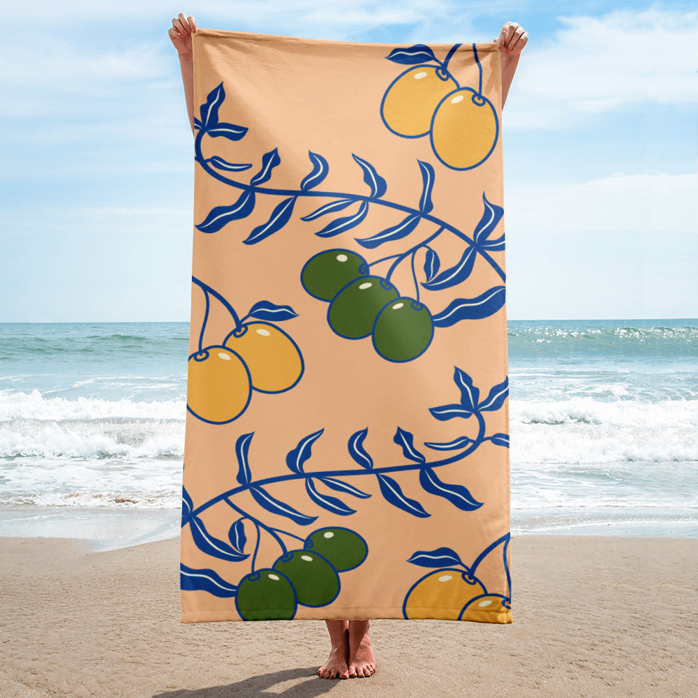 Olive Branch Super Soft Towel in Peach