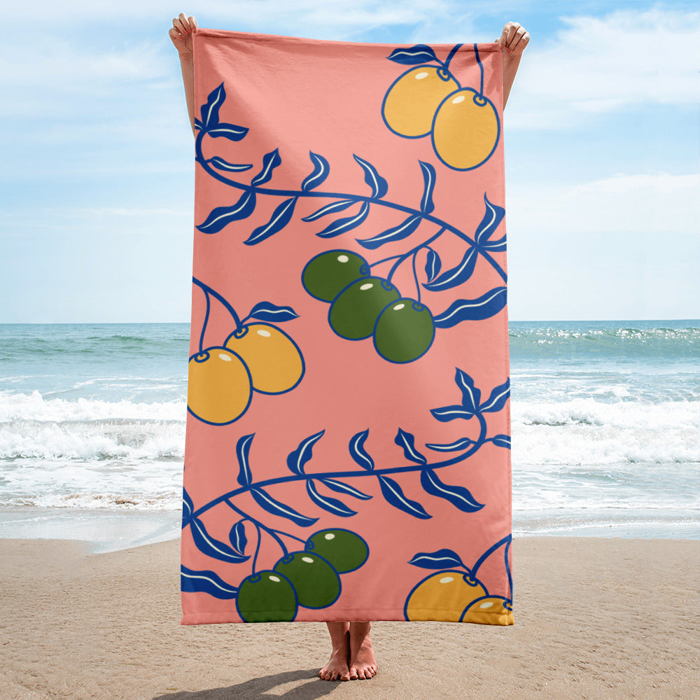 Olive Branch Super Soft Towel in Rose