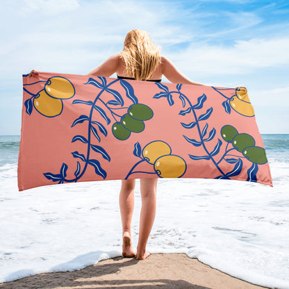 Olive Branch Super Soft Towel in Rose