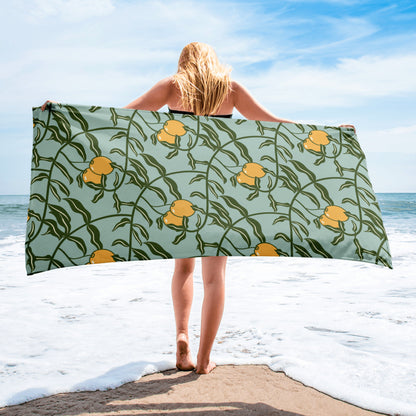 Olive Branch Pattern Super Soft Towel in Opalo