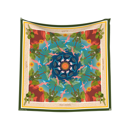 Flamingo Twist Pedernales Silk Scarf - Online Only