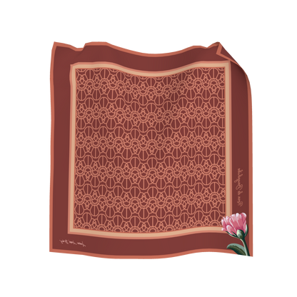 Terracotta Silence Pocket Square Silk-Cotton