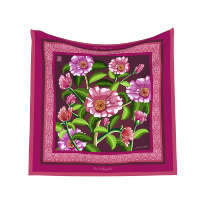 New Rosé Bloom 100% Silk Scarf