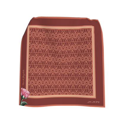 Terracotta Silence Pocket Square Silk-Cotton