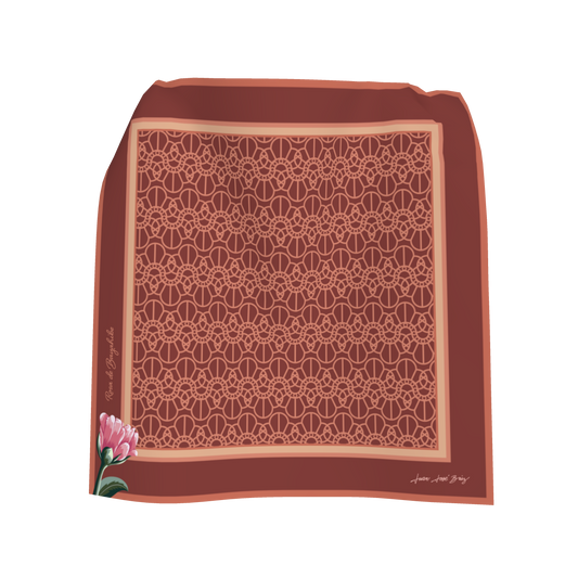 Terracotta Silence Pocket Square Silk-Cotton