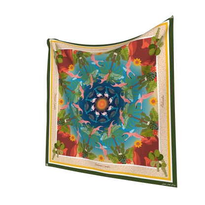 Flamingo Twist Pedernales Silk Scarf - Online Only