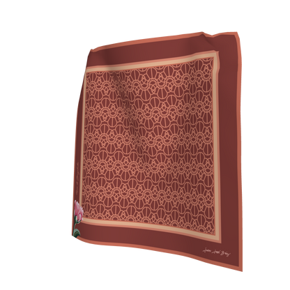 Terracotta Silence Pocket Square Silk-Cotton